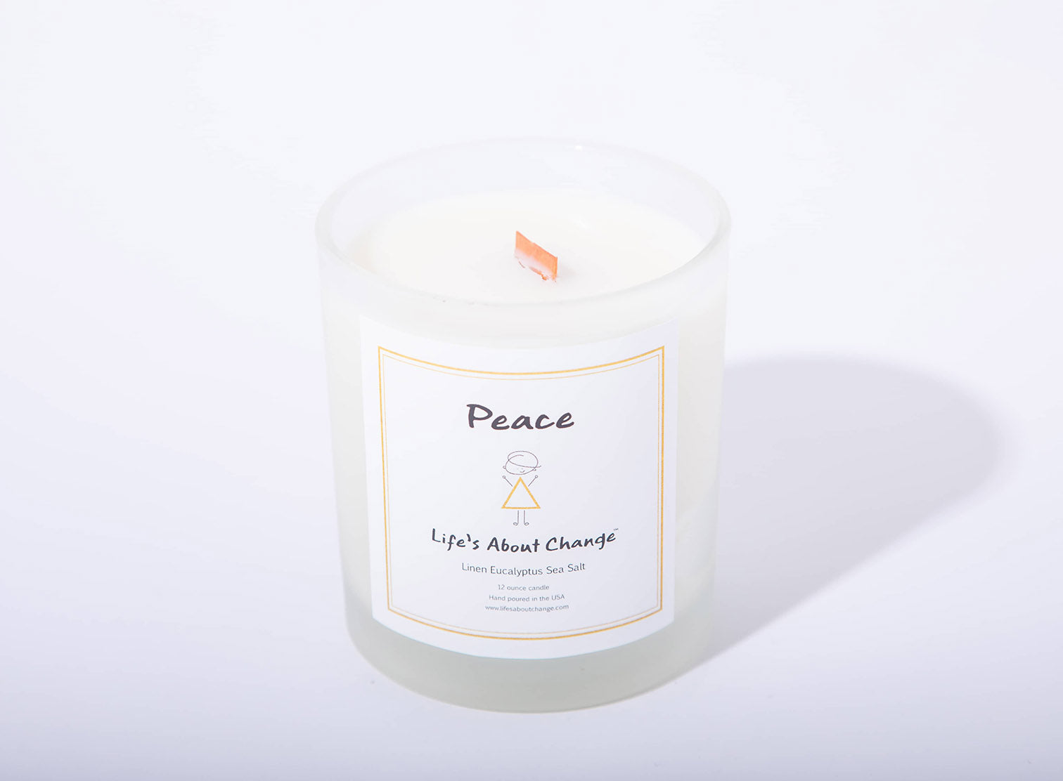Peace Linen Eucalyptus Sea Salt Candle from Life's About Change Delta Collection
