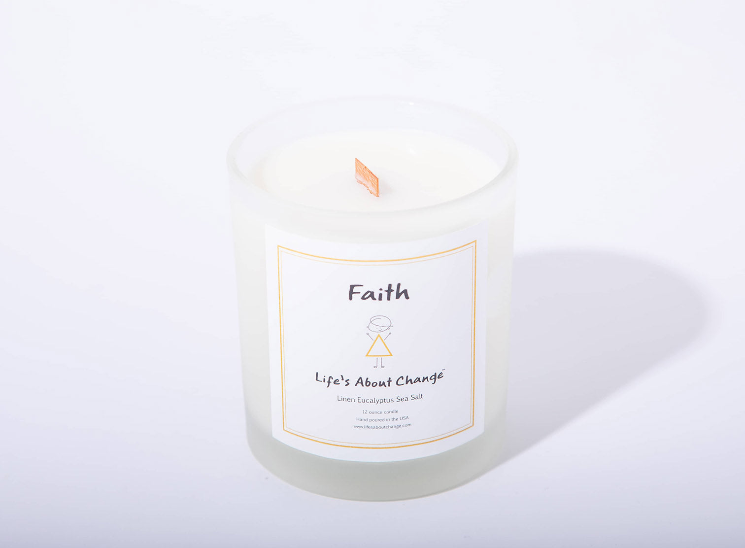 Faith Linen Eucalyptus Sea Salt Candles from Life's About Change Delta Collection