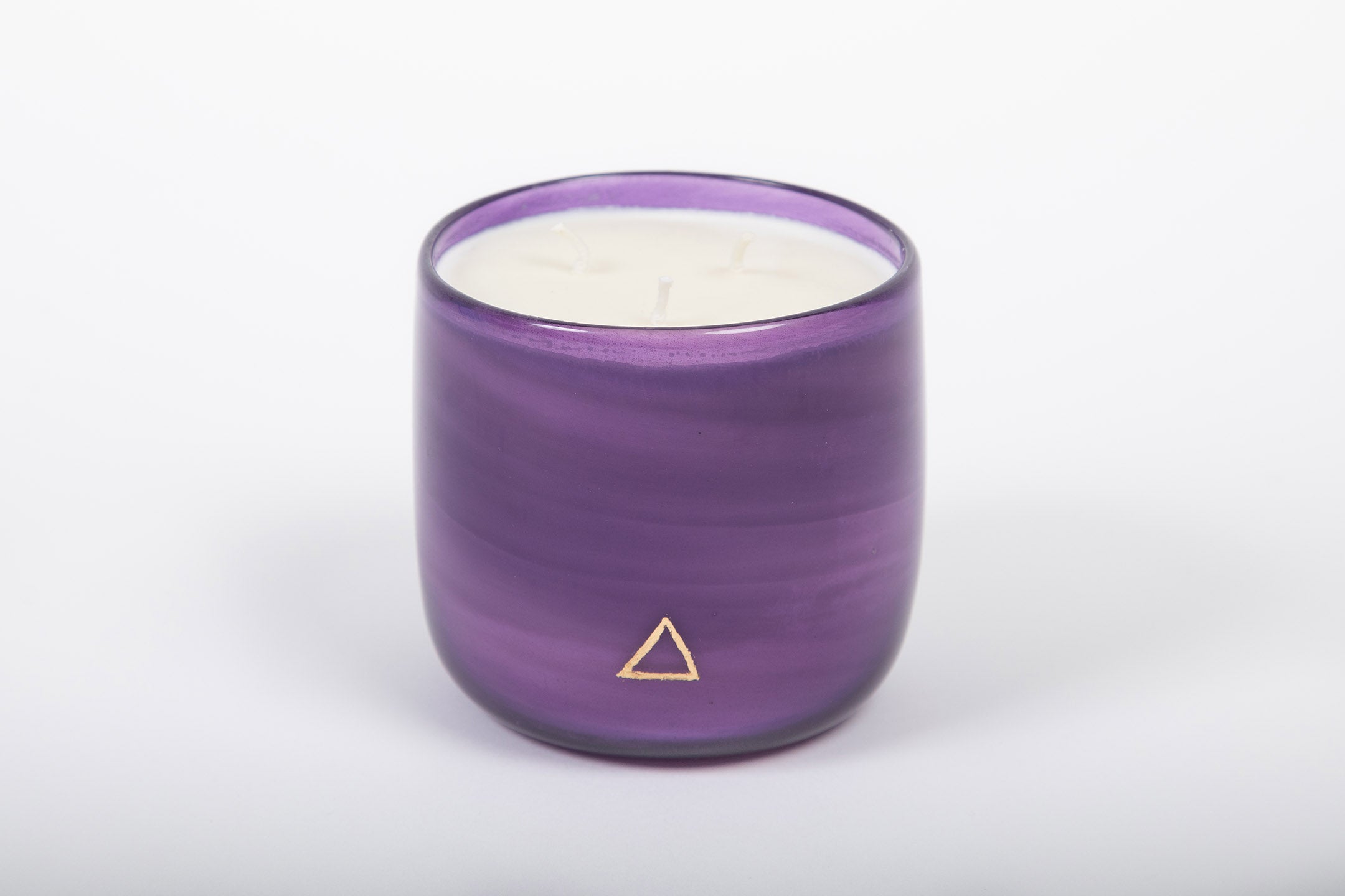 Healing Purple Hand Blown Glass Candle from Life's About Change Light Collection