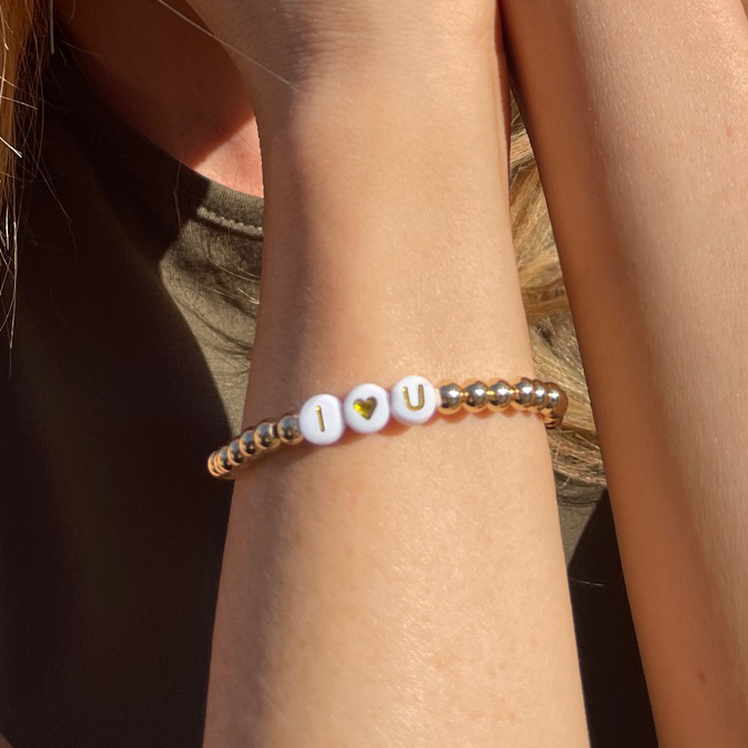 I  ♥ U  Beaded Bracelet