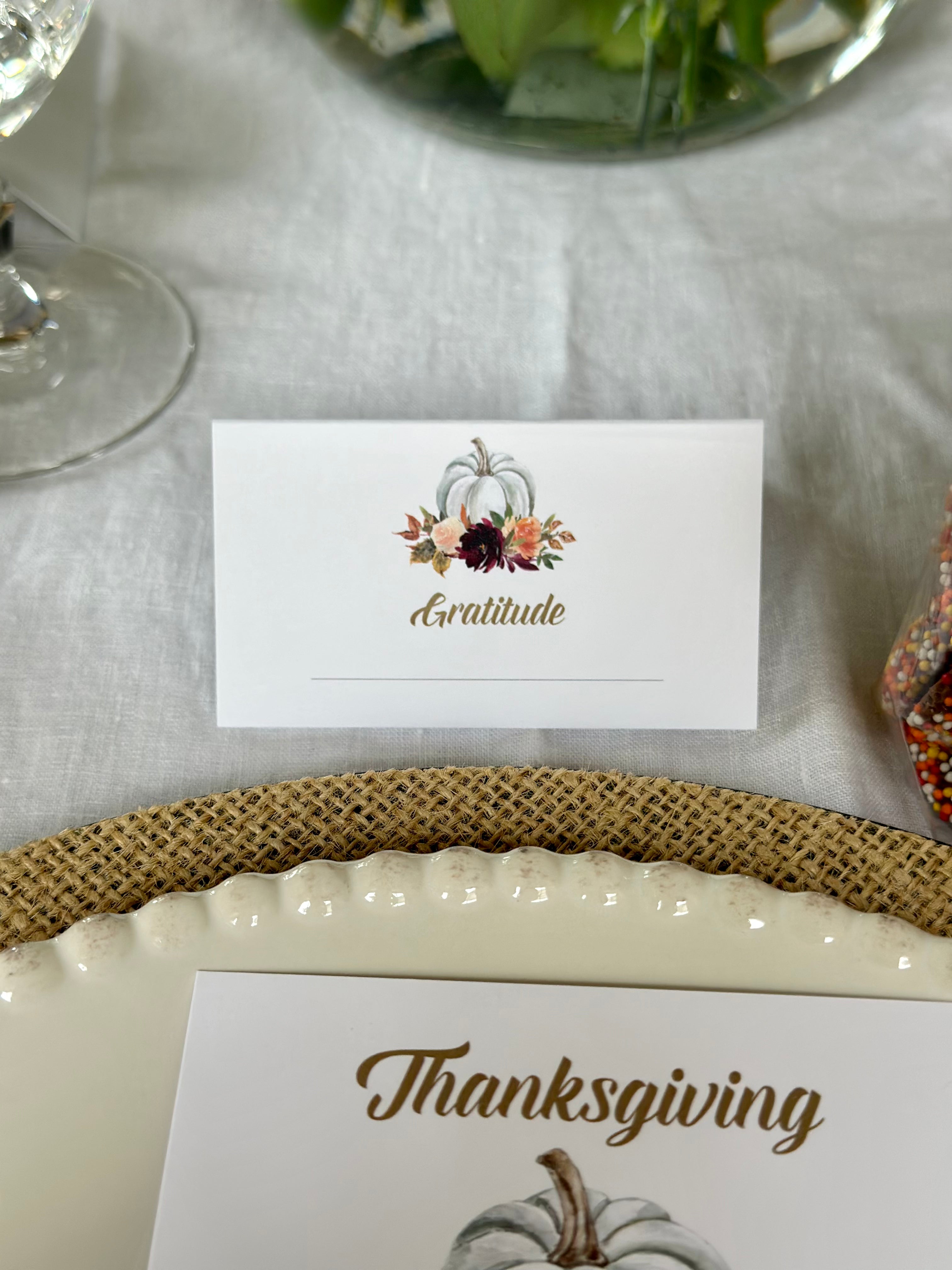 Thanksgiving Intention Place Cards 2024 - Set of 12