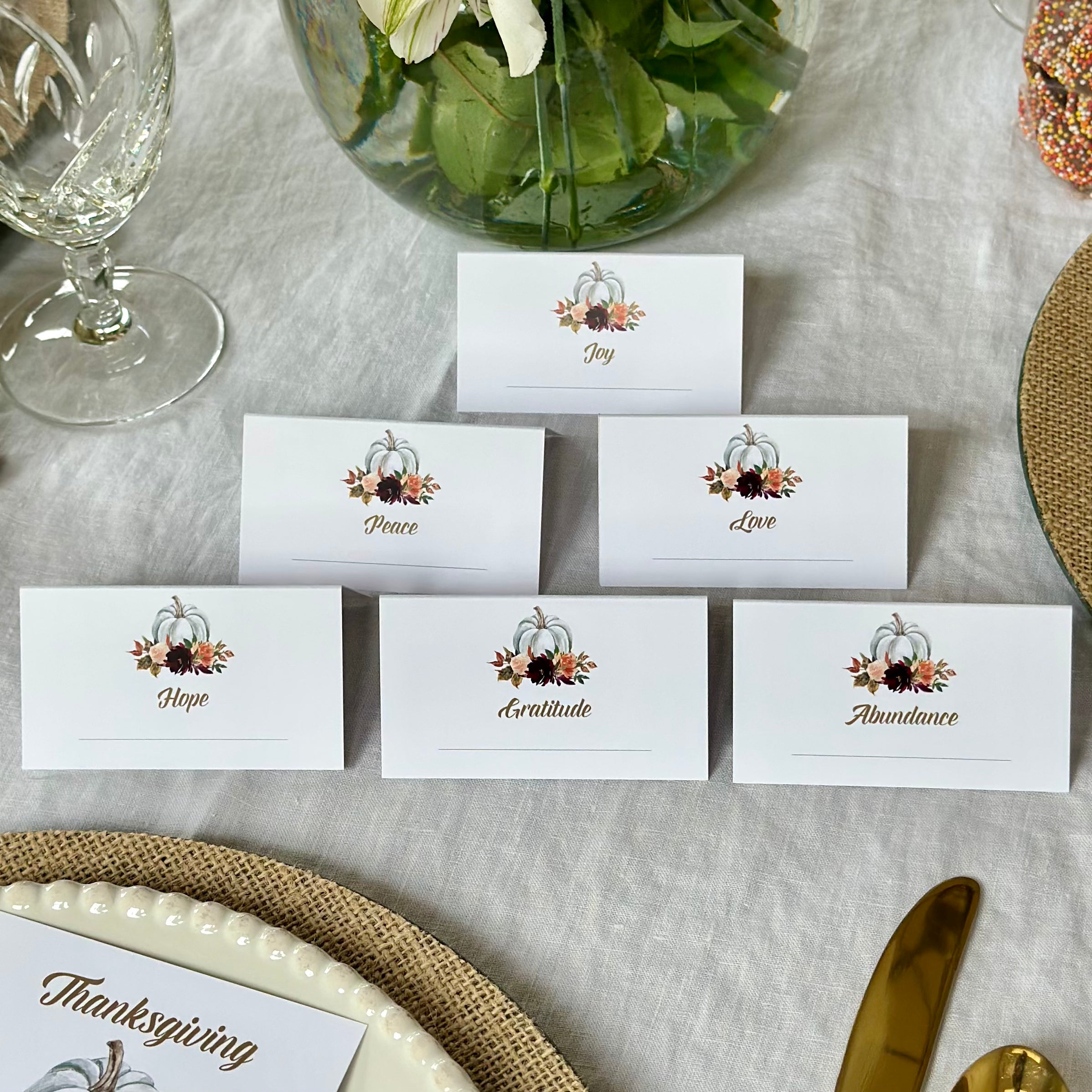 Thanksgiving Intention Place Cards 2024 - Set of 12