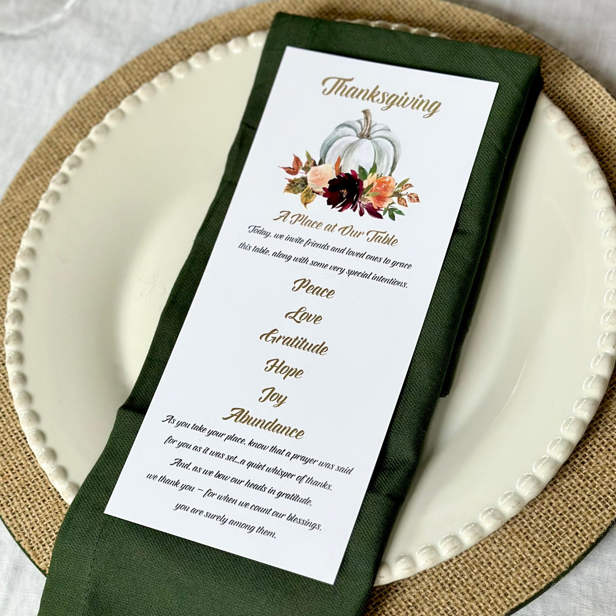 A Place At Our Table Cards - Thanksgiving 2024 - Set of 12 Cards