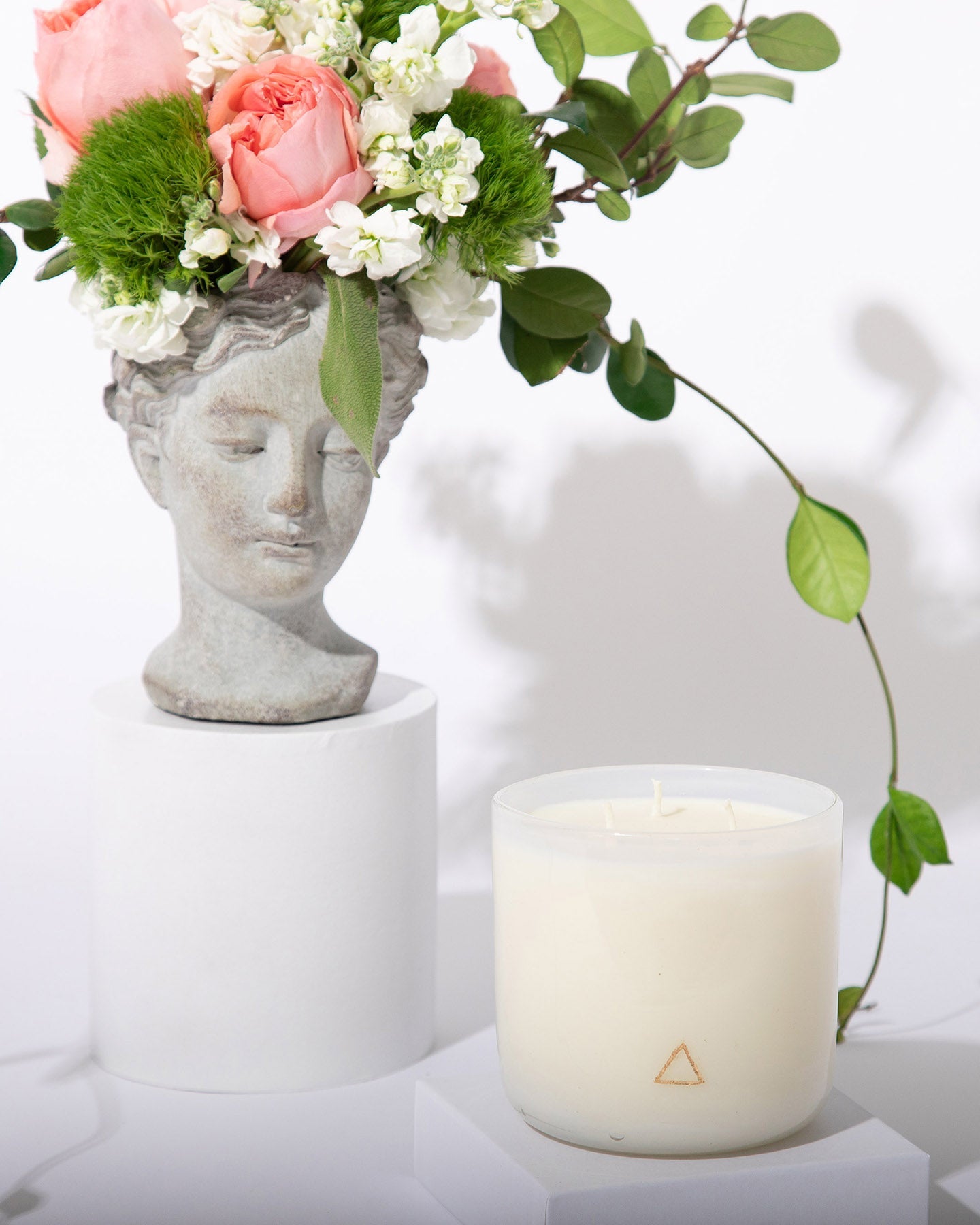 Love White Hand Blown Glass Candle from Life's About Change Light Collection