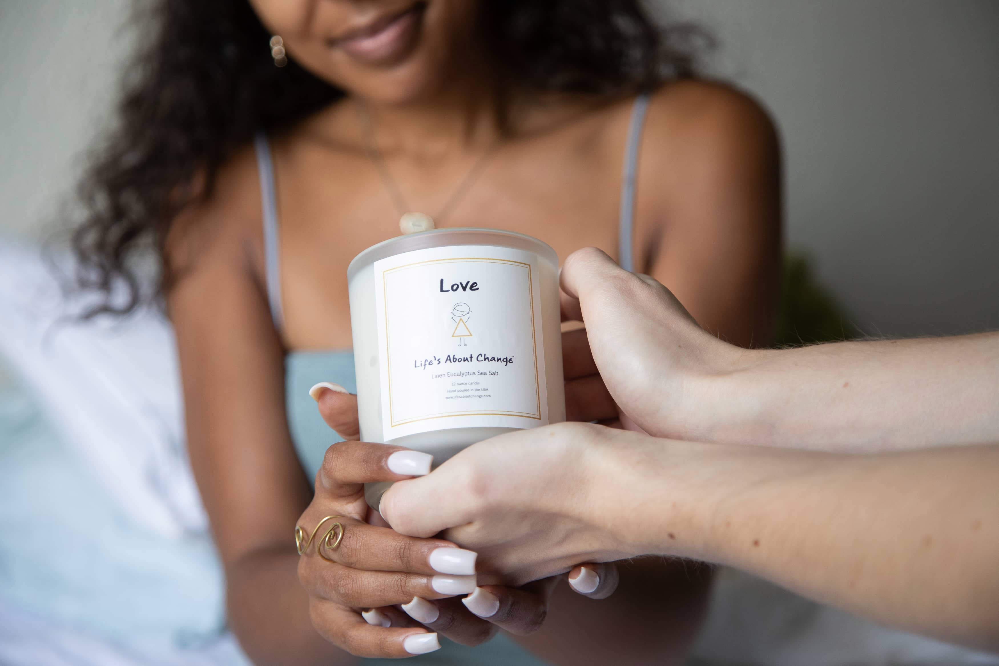 Love Linen Eucalyptus Sea Salt Candles from Life's About Change Delta Collection