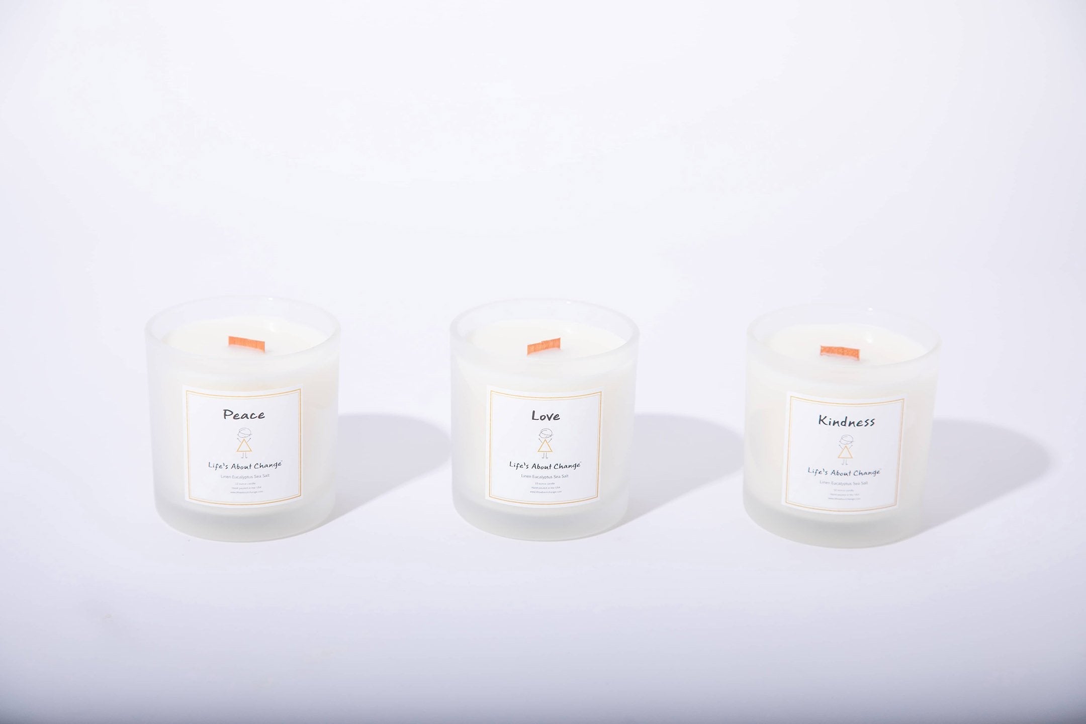 Receive Linen Eucalyptus Sea Salt Candle Gift Set from Life's About Change Delta Collection