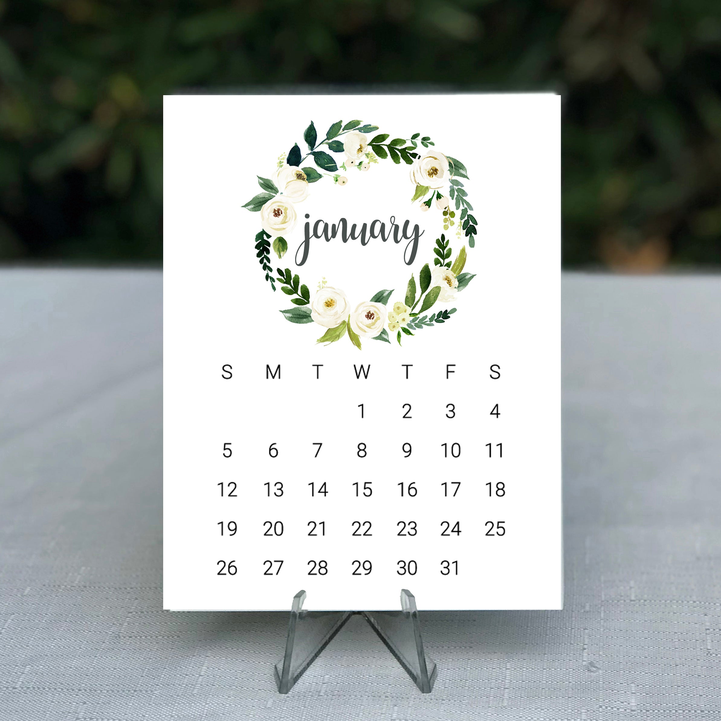 2025 Calendar with Acrylic Easel Stand