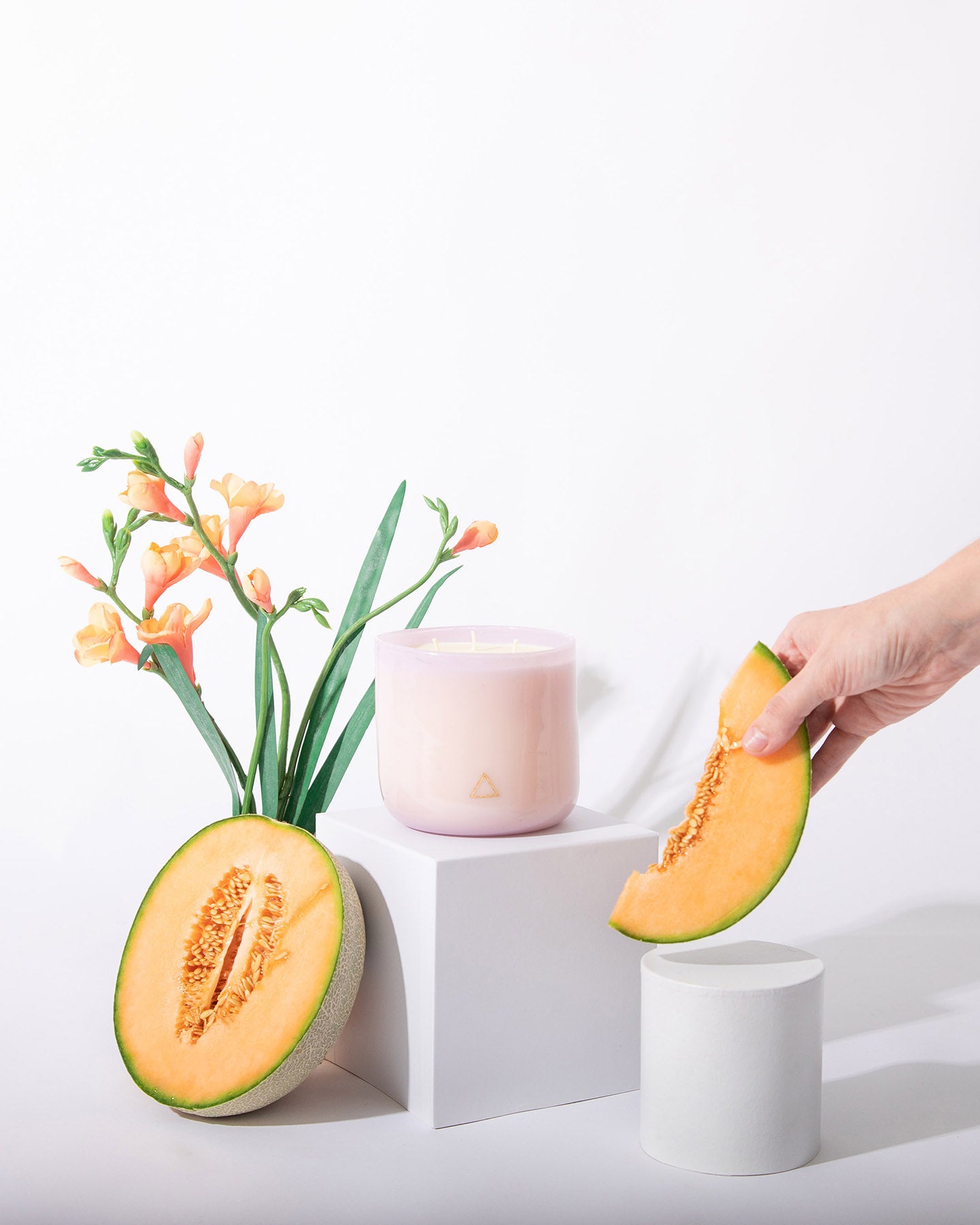 Just Because Pink Hand Blown Glass Candle from Life's About Change Light Collection