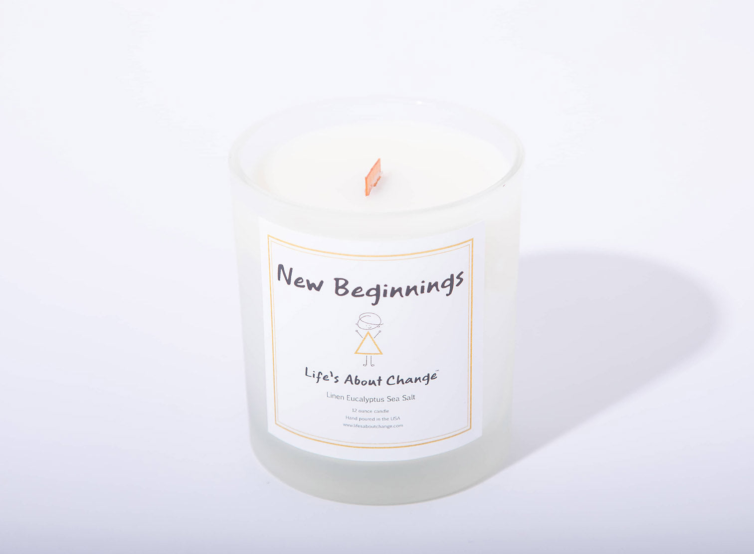 New Beginnings Linen Eucalyptus Sea Salt Candles from Life's About Change Delta Collection