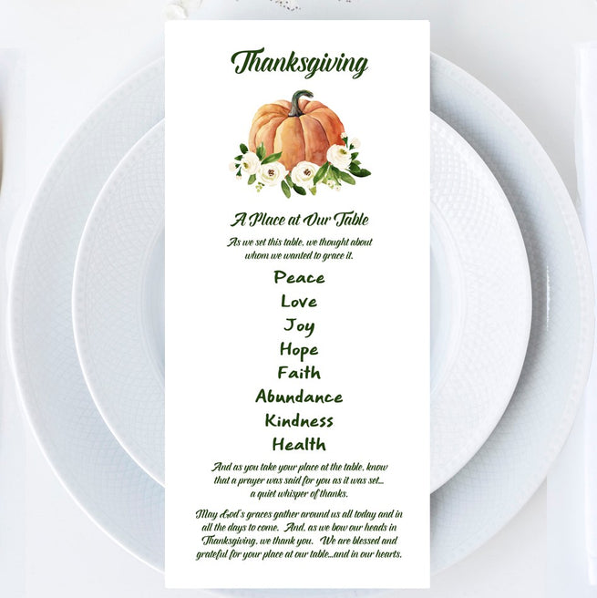 Gratitude Table Card