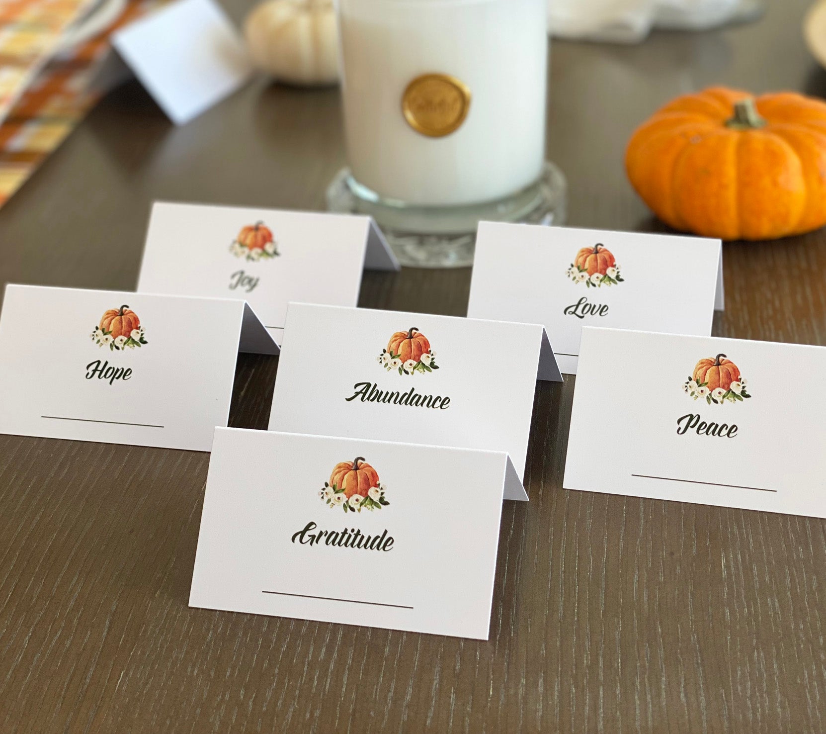 Thanksgiving Intention Place Cards - Set of 12