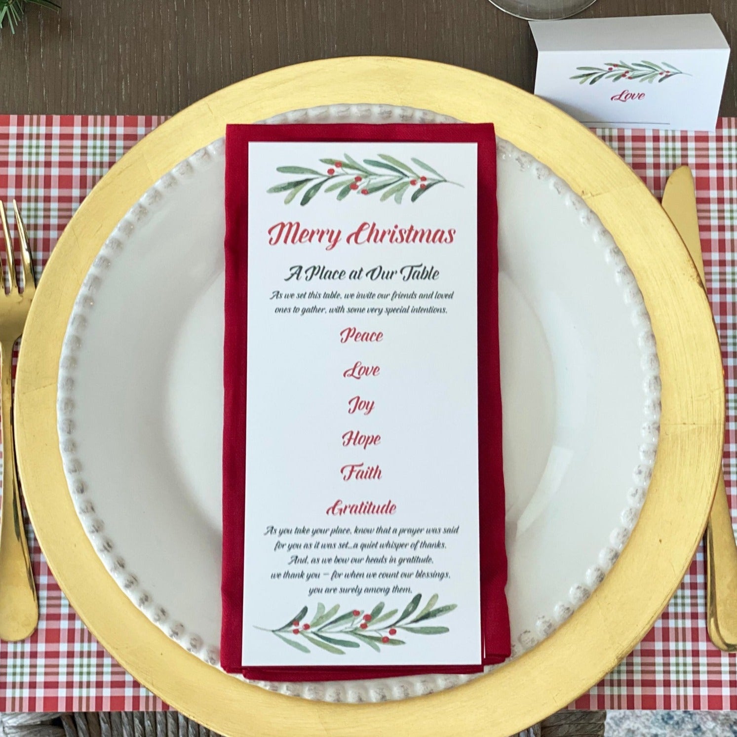 Christmas Plaid Paper Placemats