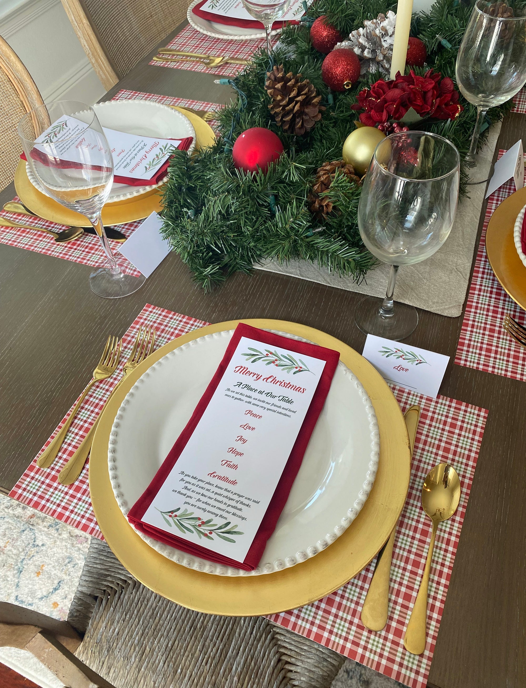 Christmas Plaid Paper Placemats